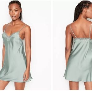Soft pink satin slip dress victoria's secret